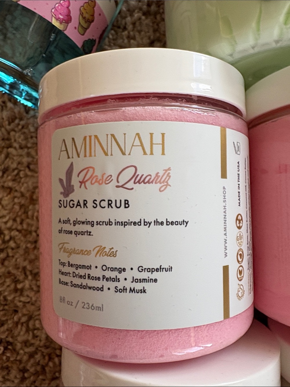 AMINNAH Pink & Pastel Bath & Body Moisturizer Set - Whipped Butters & Scrubs - Picture 4 of 9